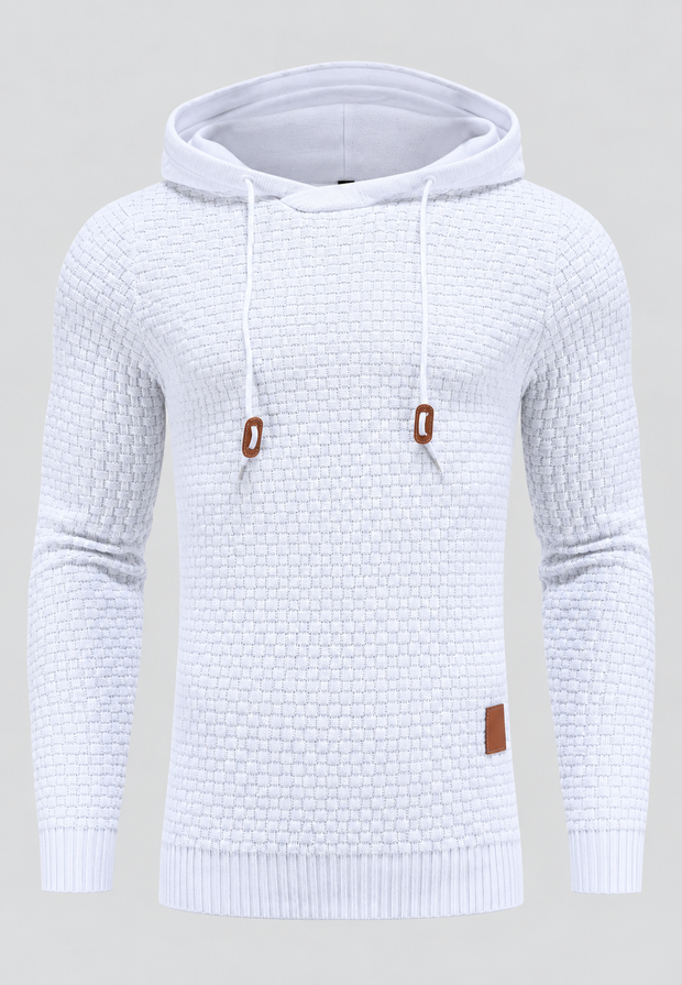 Pull homme en maille texturée avec capuche ajustable - Ciro