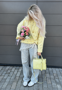 Oversize-Damenpullover mit Blumenmuster, Rundhalsausschnitt und langen Ärmeln – Anouk