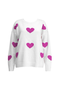 Pull oversize en maille avec des cœurs - Barissa