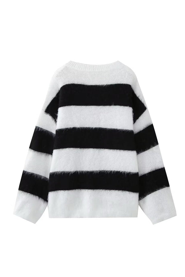 Pull oversize pour femme, col rond, épaules tombantes - Hanna