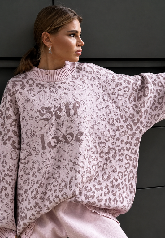 Oversize-Pullover für Damen mit grafischem Print und Zerrissen-Effekt – Liora