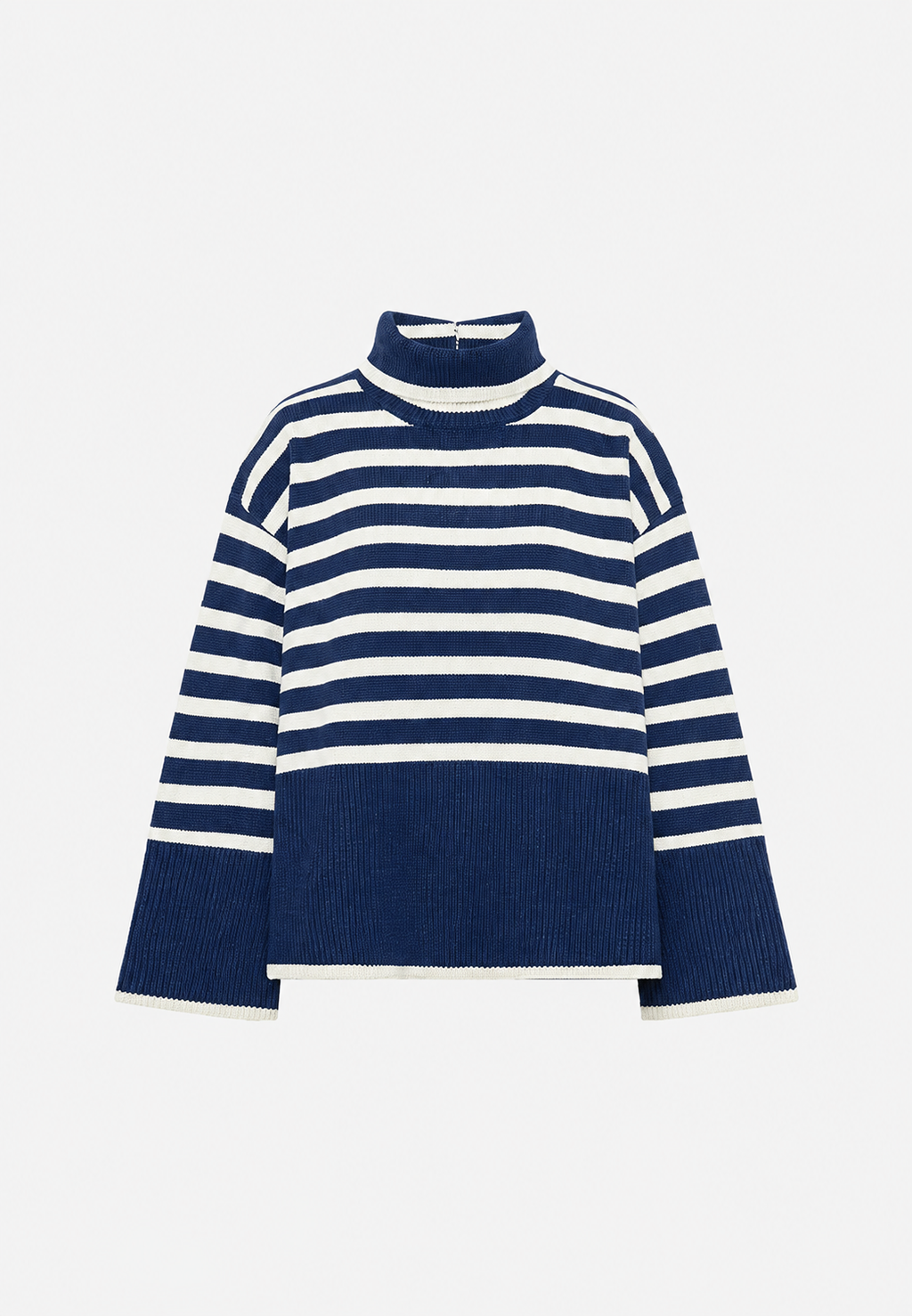 Oversize-Pullover für Damen, gestreift, mit Rollkragen und weiten Ärmeln – Leonie