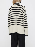 Oversize-Pullover für Damen, gestreift, mit Rollkragen und weiten Ärmeln – Leonie