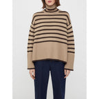 Oversize-Pullover für Damen, gestreift, mit Rollkragen und weiten Ärmeln – Leonie