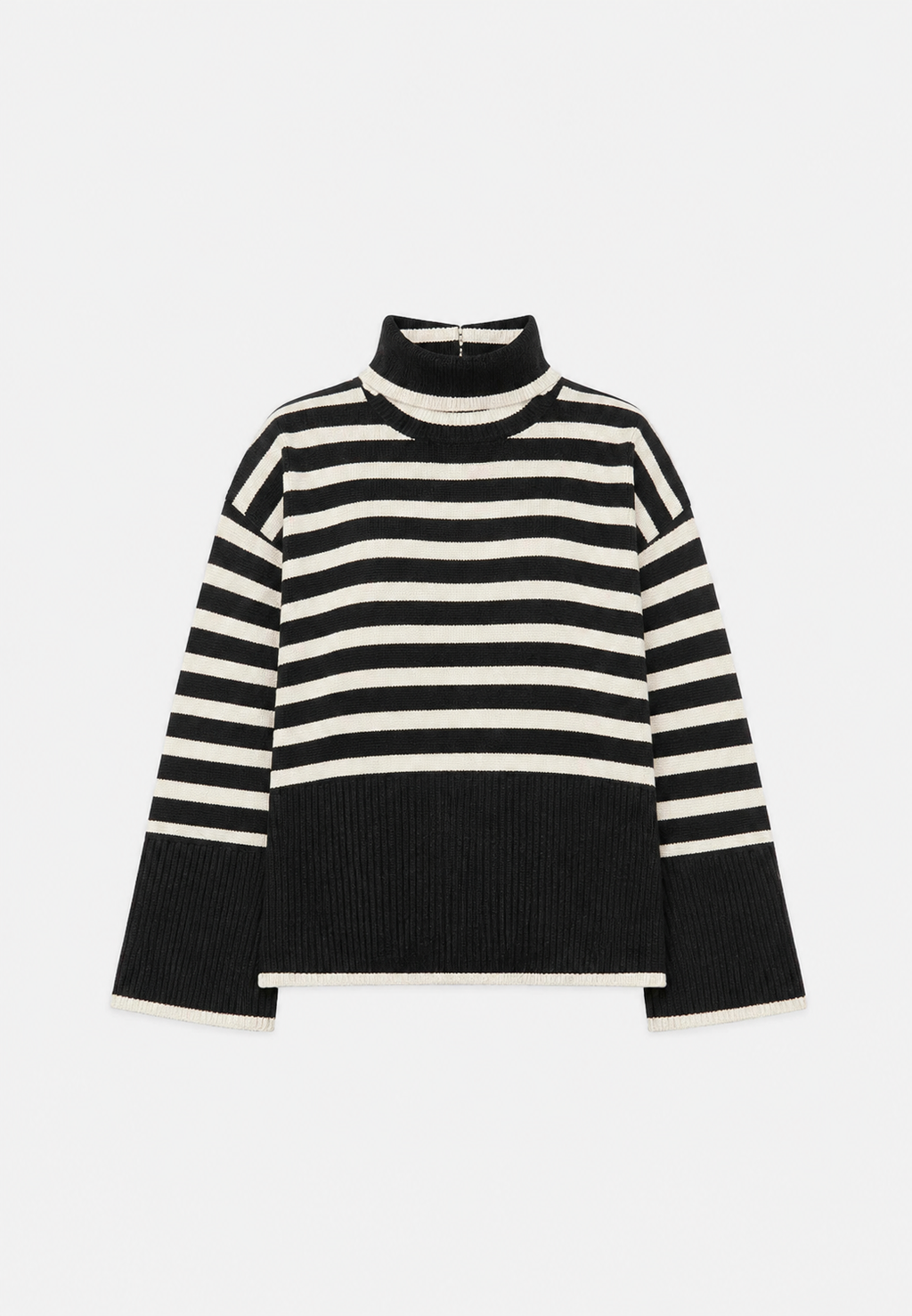 Oversize-Pullover für Damen, gestreift, mit Rollkragen und weiten Ärmeln – Leonie