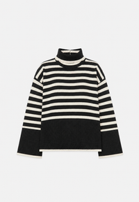 Pull oversize pour femme à rayures, col roulé et manches larges - Leonie