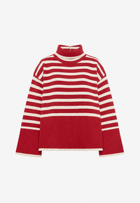 Pull oversize pour femme à rayures, col roulé et manches larges - Leonie