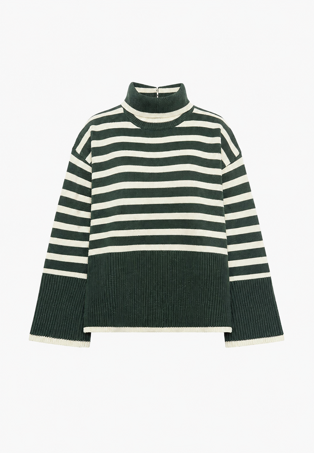 Oversize-Pullover für Damen, gestreift, mit Rollkragen und weiten Ärmeln – Leonie