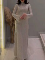 Fenra - Pailletten Feder Nähte Kleid