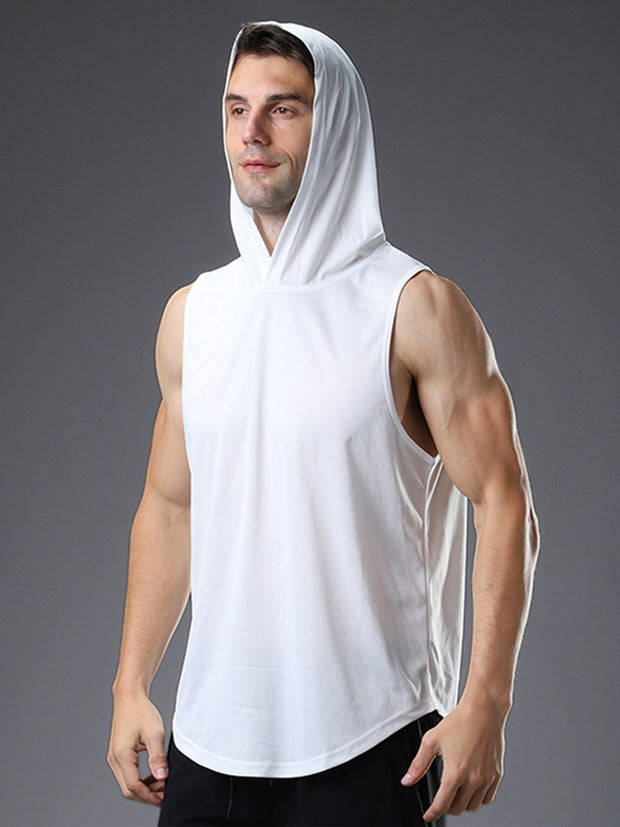 T-shirt sans manches à capuche