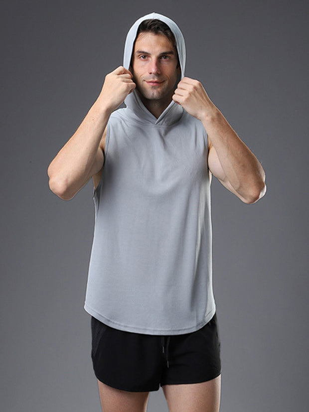 T-shirt sans manches à capuche