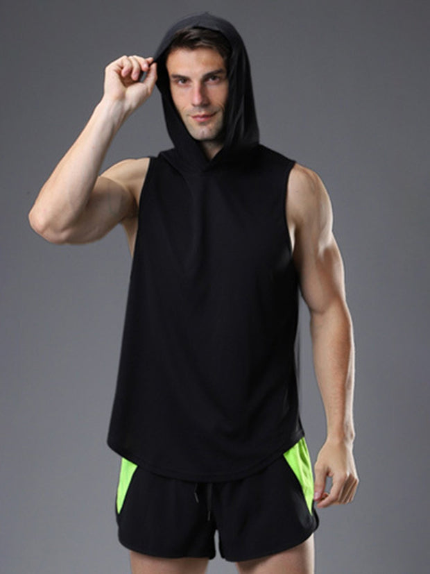 T-shirt sans manches à capuche