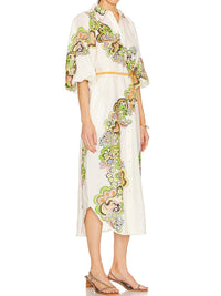 Viki - Robe à imprimé floral et dentelle