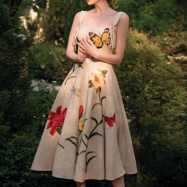 Nariana - Robe à lanières de jonquilles