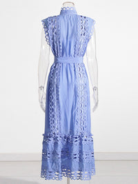 Eschten - robe maxi solide sans manches, coupe creuse