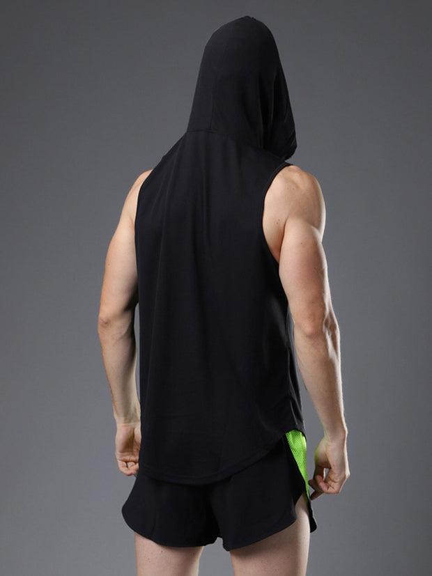 T-shirt sans manches à capuche