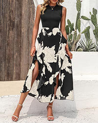 Salara - Elégante robe fendue à motif floral