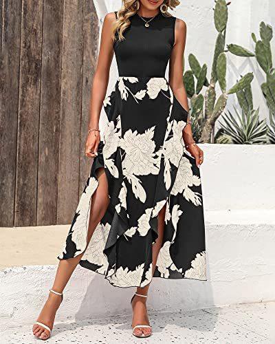 Salara - Elégante robe fendue à motif floral