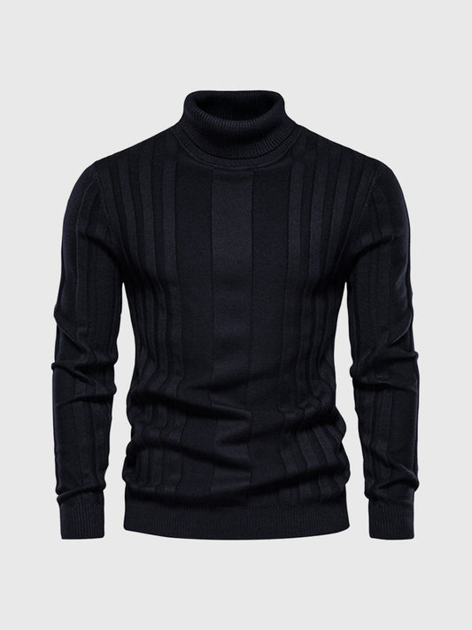 Pull à col roulé rayé pour homme