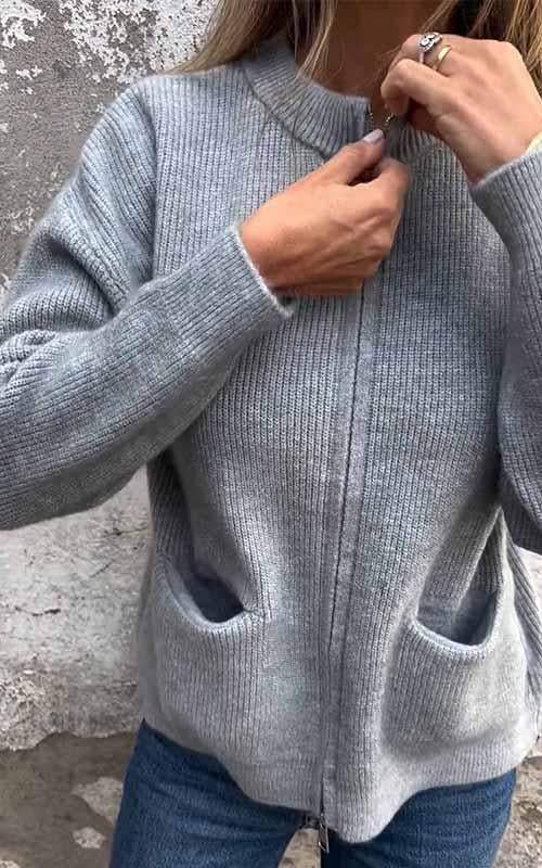 Marcia - Kuschelige Zip-Strickjacke – Komfort und Stil in Einem