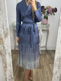 Franschas - Robe en dentelle à franges avec dégradé de couleurs