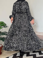 Natash - Langärmeliges Paillettenkleid mit Rundhalsausschnitt