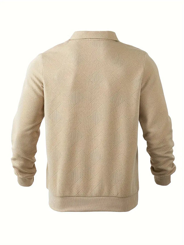 Theon - Pull vintage à fermeture éclair et motif géométrique