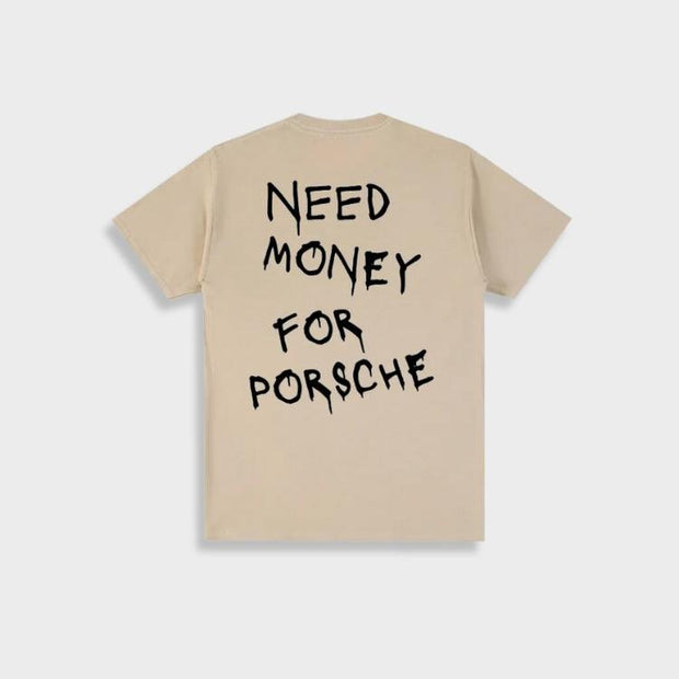 Marlon - T-shirt en coton vintage 'Need Money For Porsche' pour homme