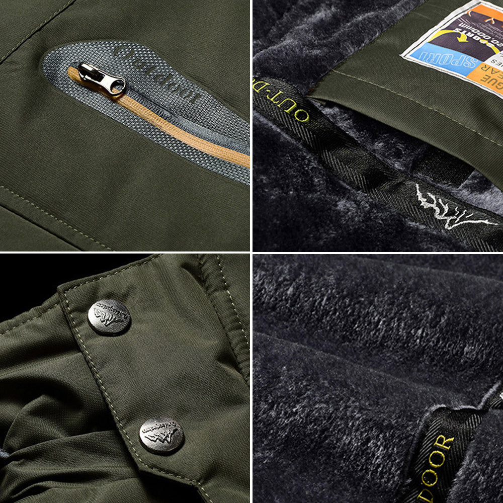 Wasserdichte gefütterte Herrenjacke mit Kapuze - Cavalieri