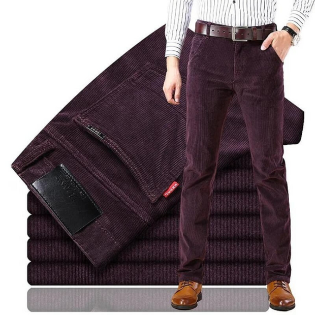 Rüdiger - Pantalons décontractés en velours côtelé pour hommes