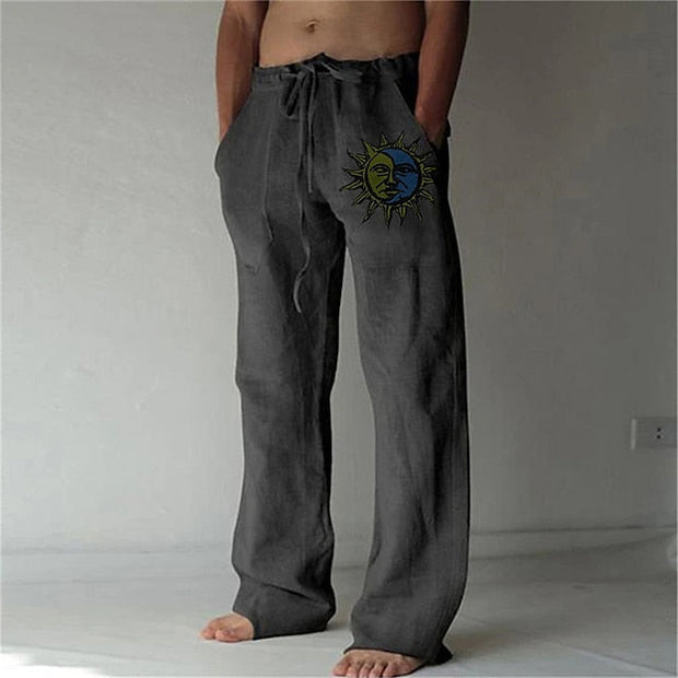 Sonnio - Pantalon d'été décontracté en lin pour hommes