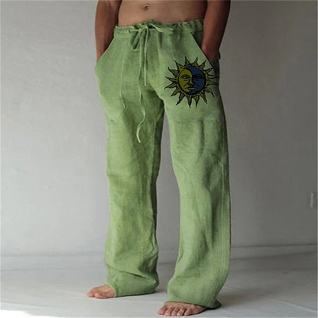 Sonnio - Pantalon d'été décontracté en lin pour hommes