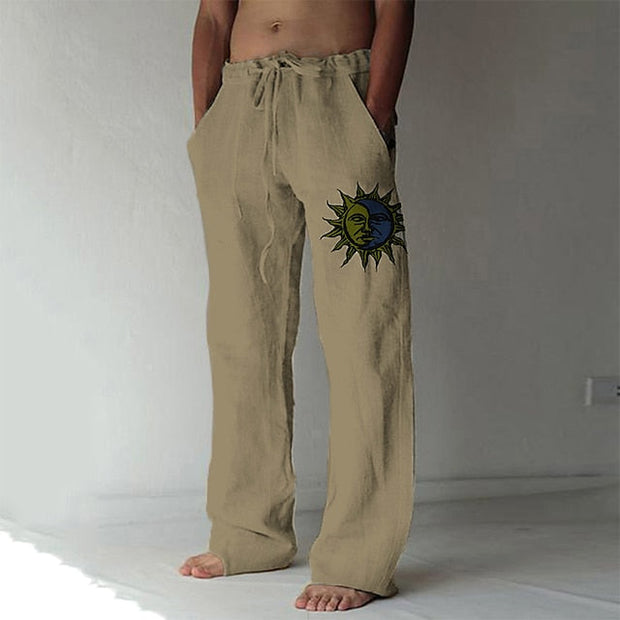 Sonnio - Pantalon d'été décontracté en lin pour hommes