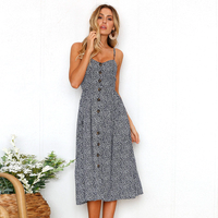 Ingrid - Buttoned midi summer dress with pockets