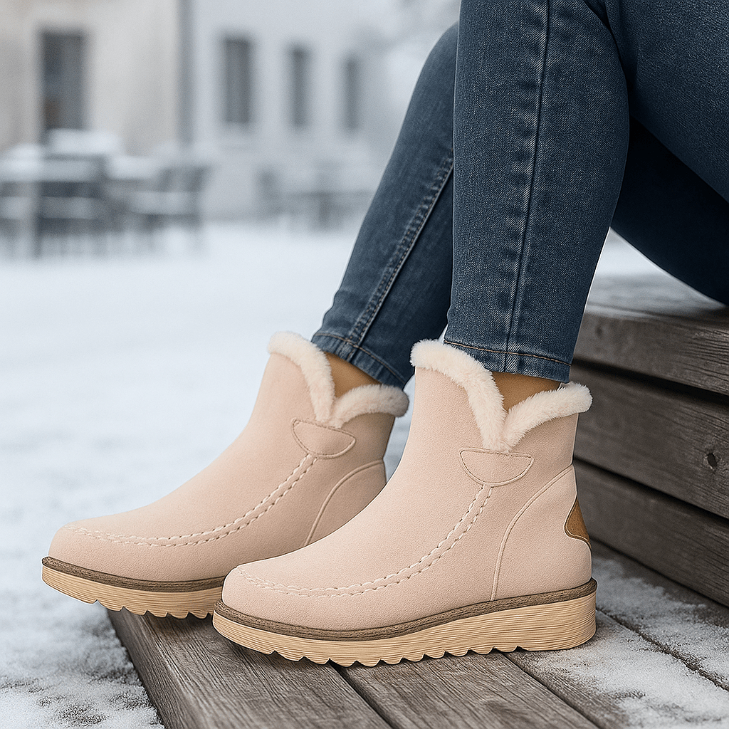 Damenstiefeletten mit Plüsch-Effekt - Olyane