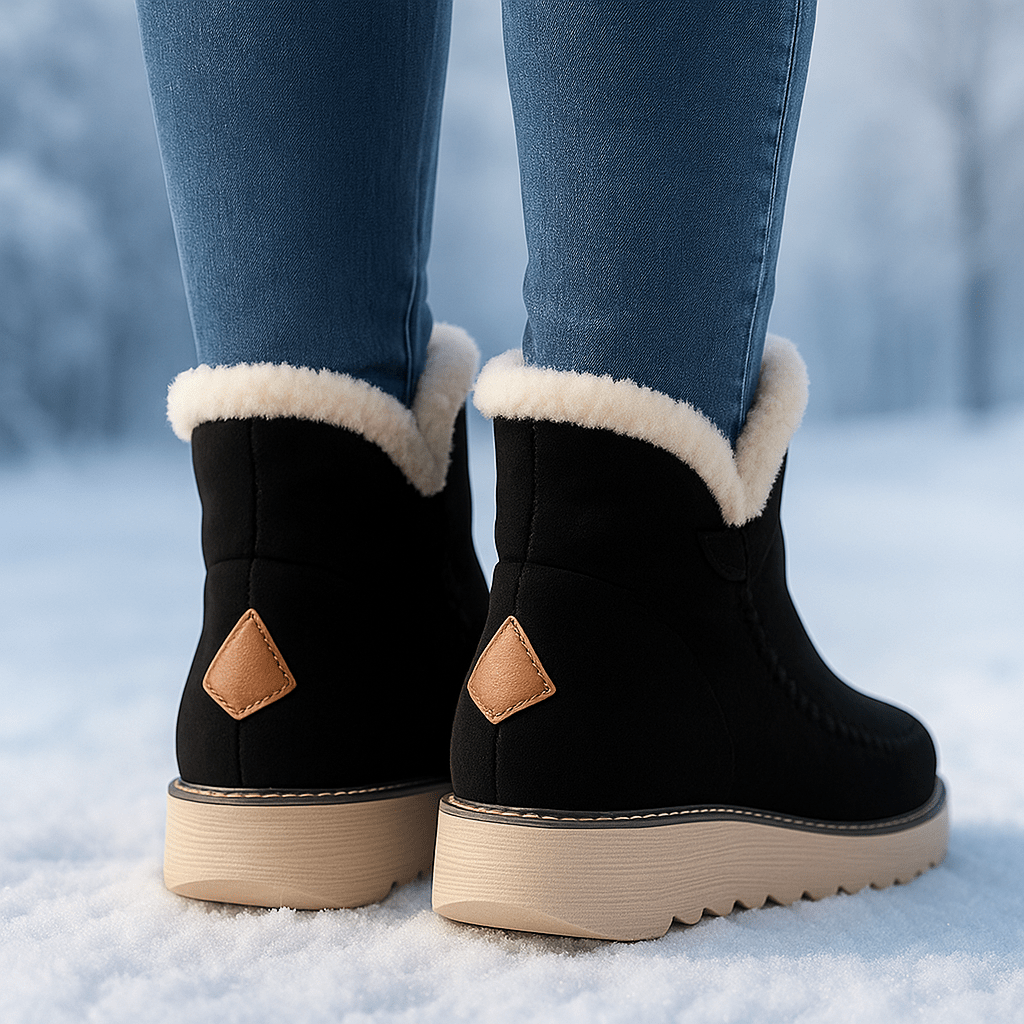 Damenstiefeletten mit Plüsch-Effekt - Olyane