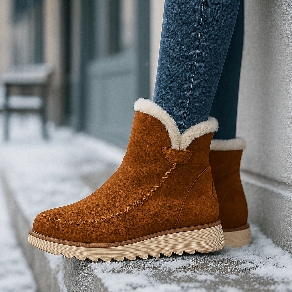 Damenstiefeletten mit Plüsch-Effekt - Olyane