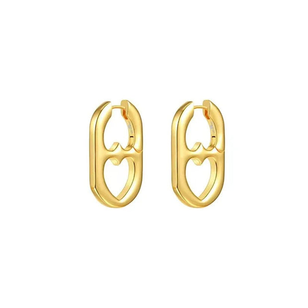 Boucles d'oreilles cœur en acier inoxydable