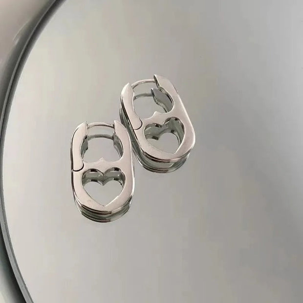 Boucles d'oreilles cœur en acier inoxydable