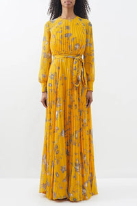 Marleen Robe maxi plissée en mousseline de soie