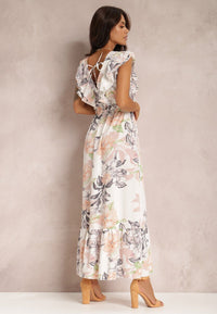 Rhoda Maxi-robe imprimée à volants et décolleté en V