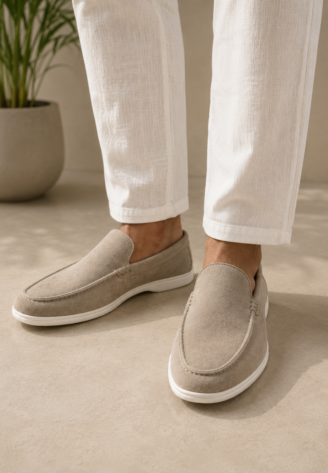 Einfarbige Herren-Mokassins im Herbst-Look – Gerald