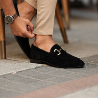 Mocassins pour homme à boucle métallique, style classique - René