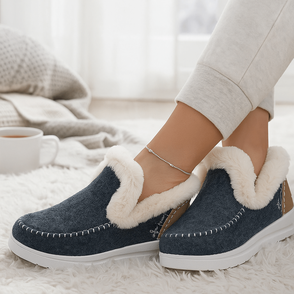 Damenpantoffeln mit Plüsch-Effekt - Mery
