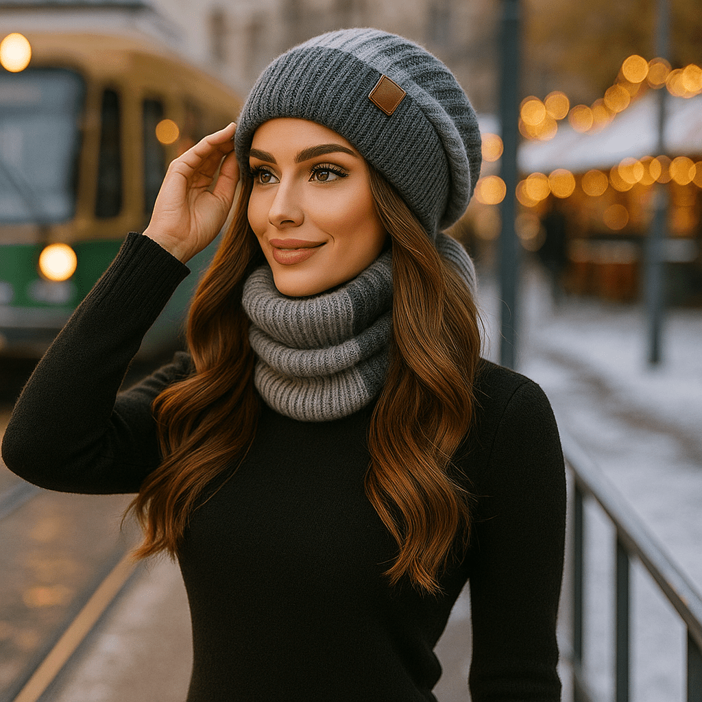Weiche Wintermütze und Schal für Damen - Alvyn