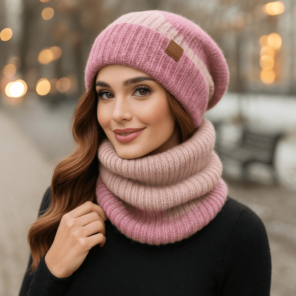 Noëlle – Luksusvillapipo ja - huivi naisille - EmiyoSuomi - Lämpimät pipot