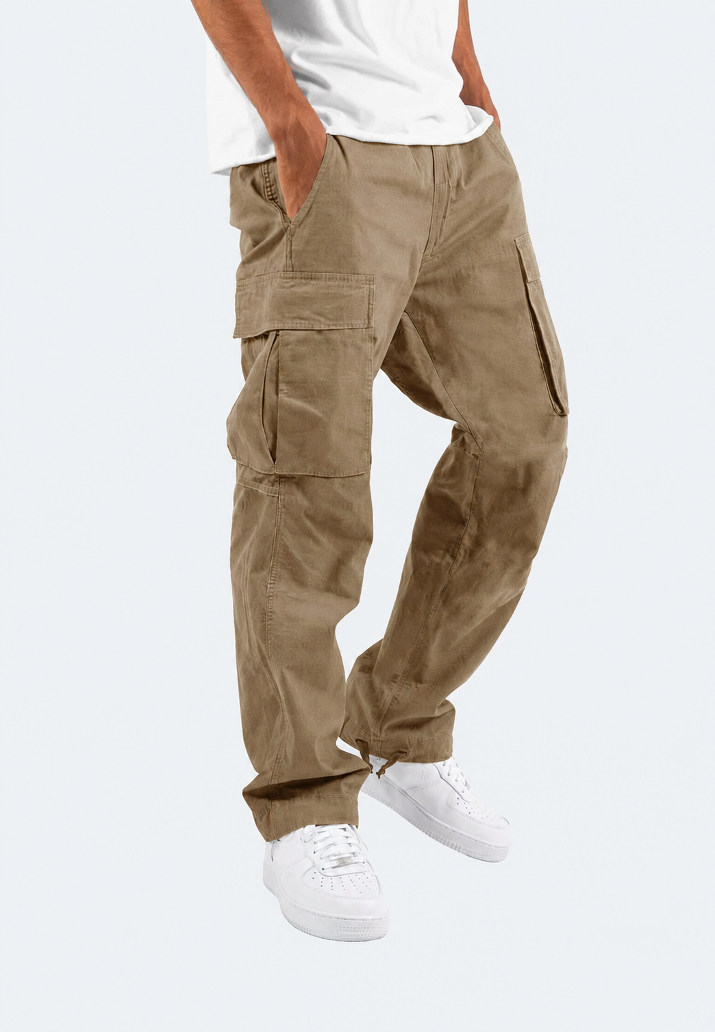 Herren-Cargohose, tailliert, Seitentaschen, verstellbarer Saum – Hilbert