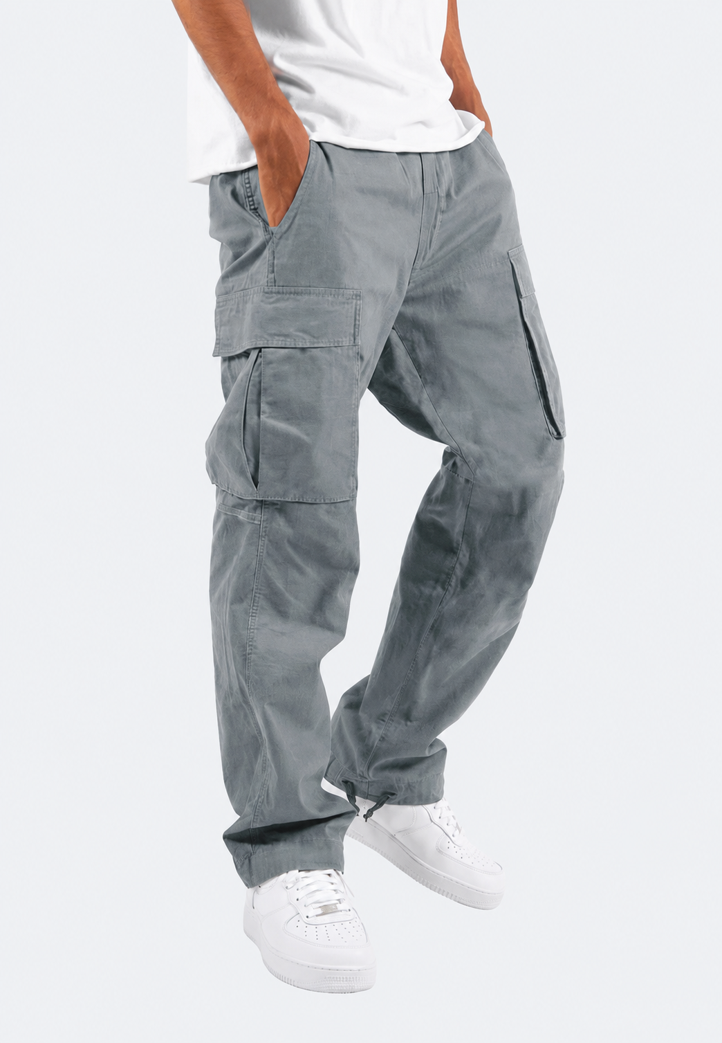 Herren-Cargohose, tailliert, Seitentaschen, verstellbarer Saum – Hilbert