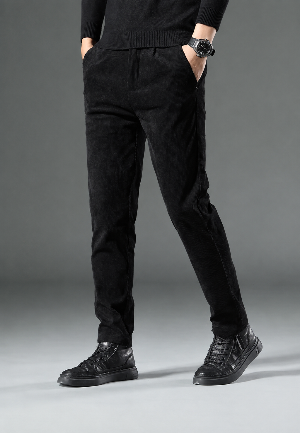 Herren-Cordhose mit Bundfalten und Seitentaschen – Corvin