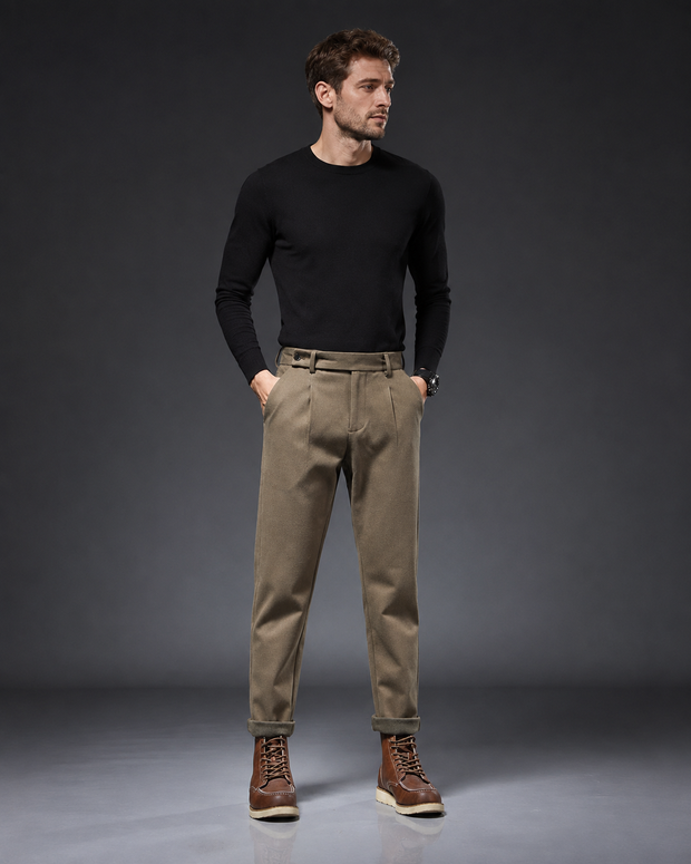 Pantalon décontracté à coupe droite avec pinces - Viktor